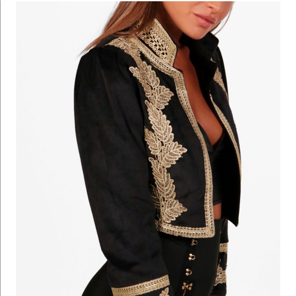Petite Gold Laced Military Jacket